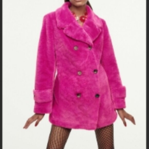Betsey Johnson Fuchsia Women's Faux Fur Jacket 🆕SHIPS FAST⌚📦🏃💨🚚 - Picture 14 of 16